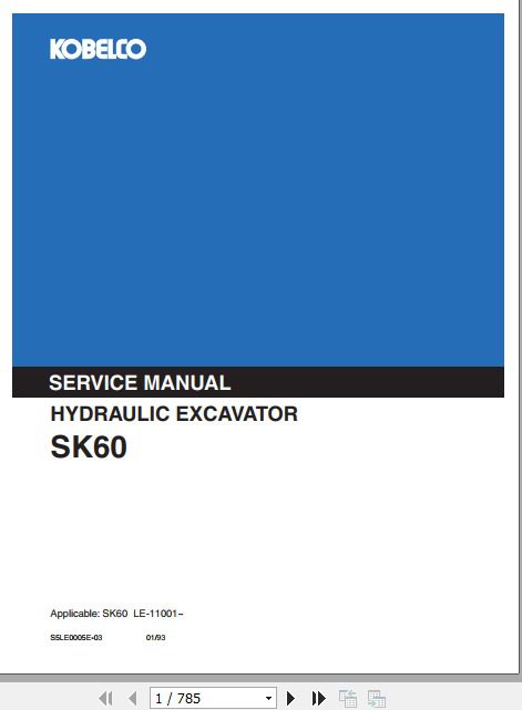 Kobelco Hydraulic Excavator SK60 Service Manual 1