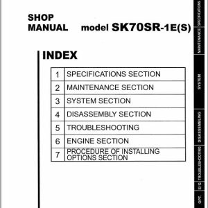 Kobelco Hydraulic Excavator SK70SR 1ES Service Manual 2