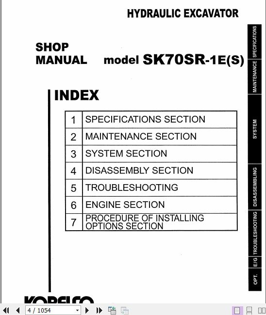 Kobelco Hydraulic Excavator SK70SR 1ES Service Manual 2