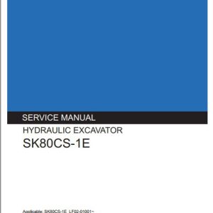 Kobelco Hydraulic Excavator SK80CS 1E Service Manual 1