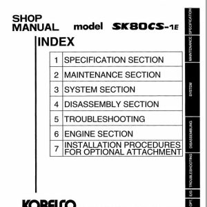 Kobelco Hydraulic Excavator SK80CS 1E Service Manual 2