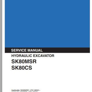 Kobelco Hydraulic Excavator SK80MSR SK80CS Service Manual 1