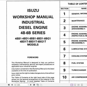Kobelco K904 II K905LC II Isuzu Industrial Diesel Engine Service Manual 2