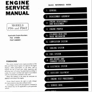 Kobelco Nissan PD6 and PD6T LK850 II Diesel Engine Service Manual 2