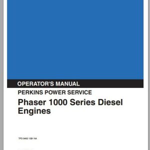 Kobelco Perkins Series Engine Phaser 1000 Series Diesel Engines Operators Manual 1