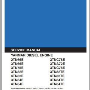 Kobelco Yanmar 2TN 3TN 4TN Diesel Engine Service Manual 1