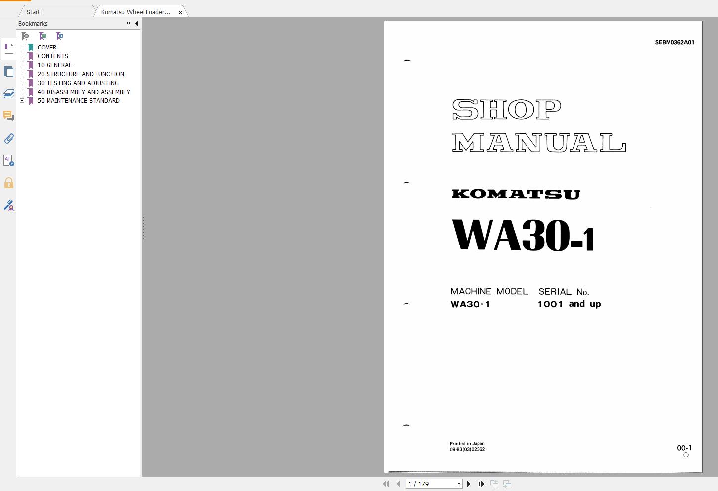 Komatsu Wheel Loaders WA30 1 Shop Manual