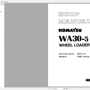 Komatsu Wheel Loaders WA30 5 Shop Manual1