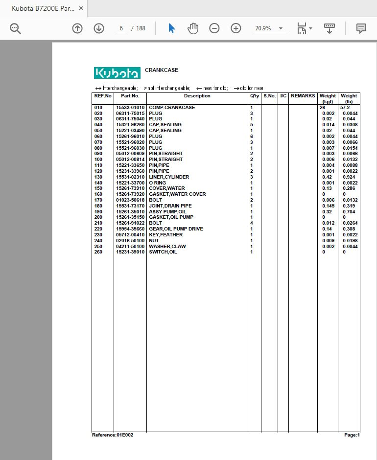Kubota B7200E Parts Catalogue 4