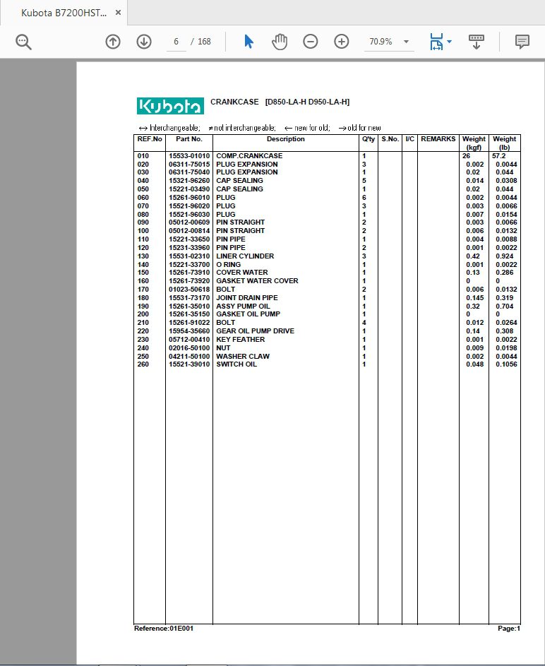 Kubota B7200HSTD Parts Catalogue 5