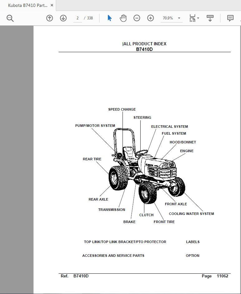 Kubota B7410 Parts Catalogue 2