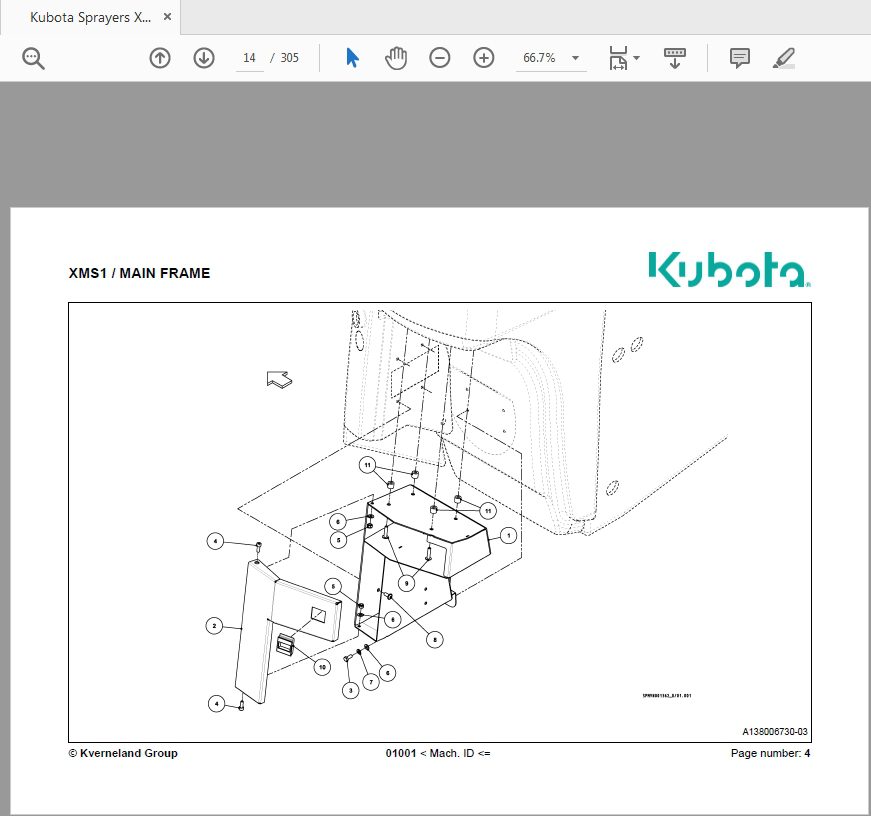 Kubota Sprayers XMS1 Parts Manual 4