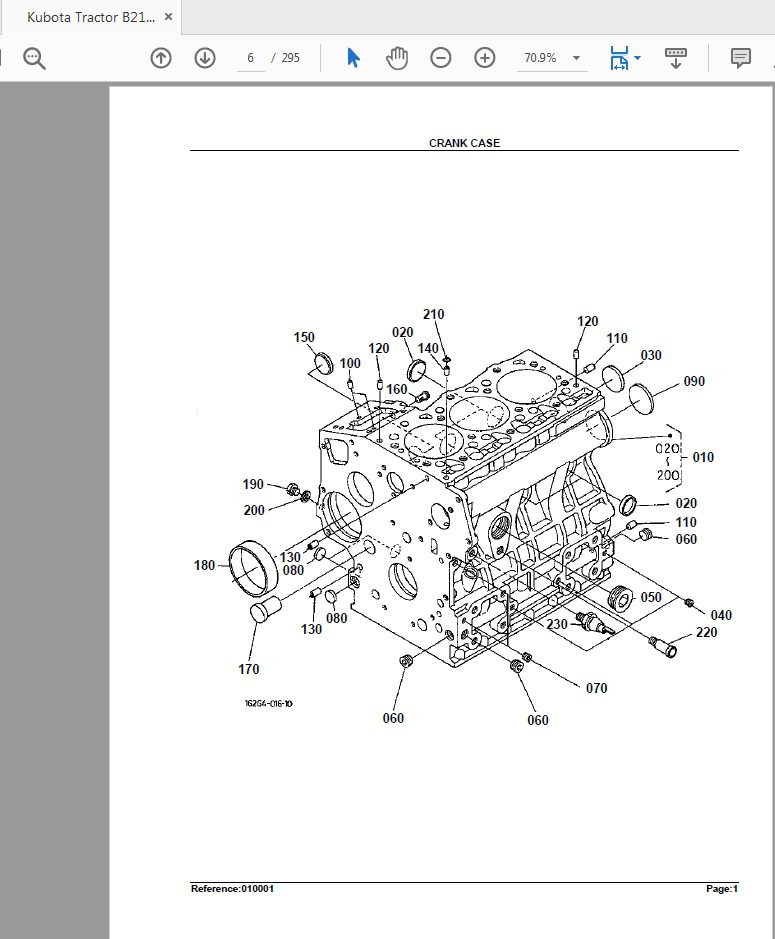Kubota Tractor B2100HSD Parts Manual 3