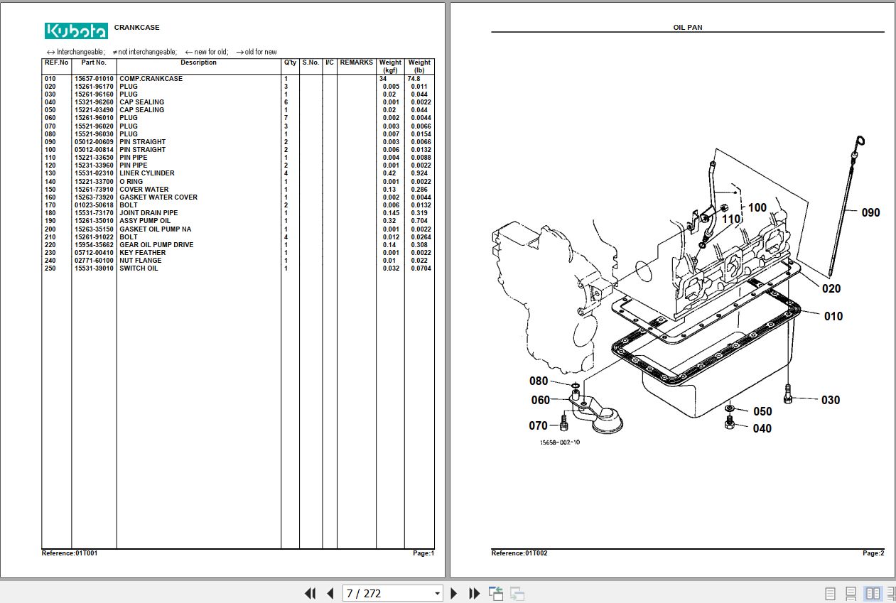 Kubota Tractor B2150E Parts Manual 2