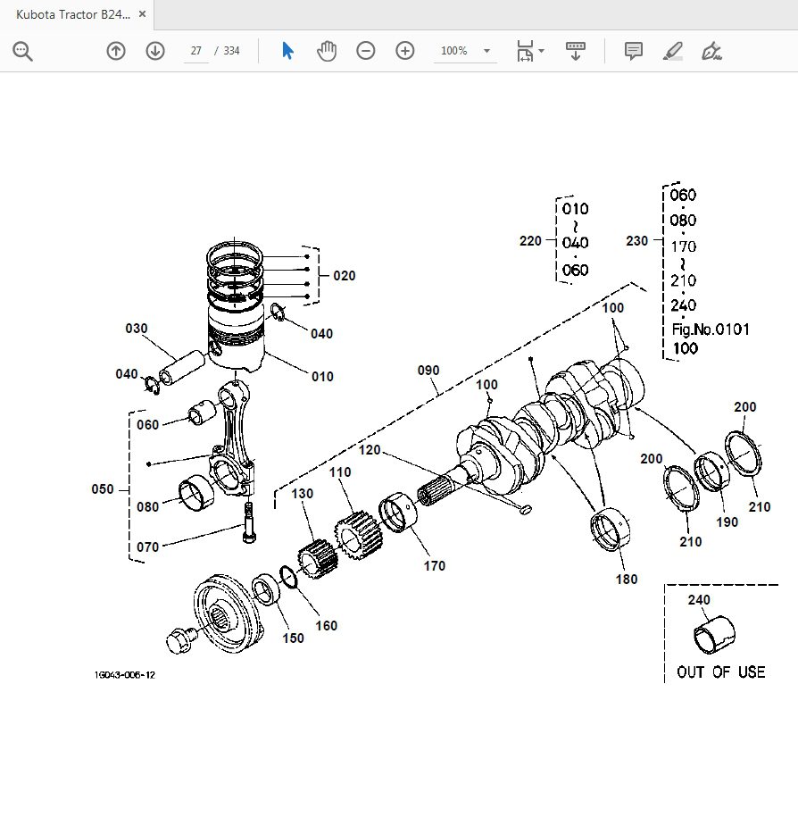 Kubota Tractor B2410HSD Parts Manual 3
