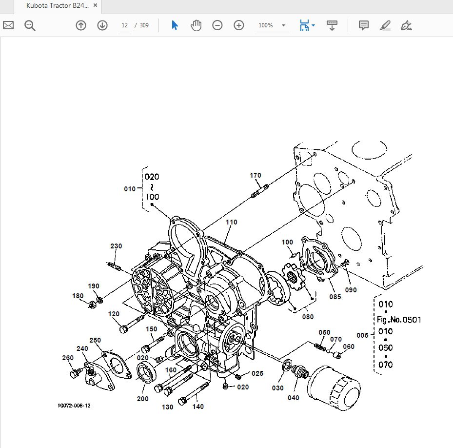 Kubota Tractor B2410HSE Parts Manual 3