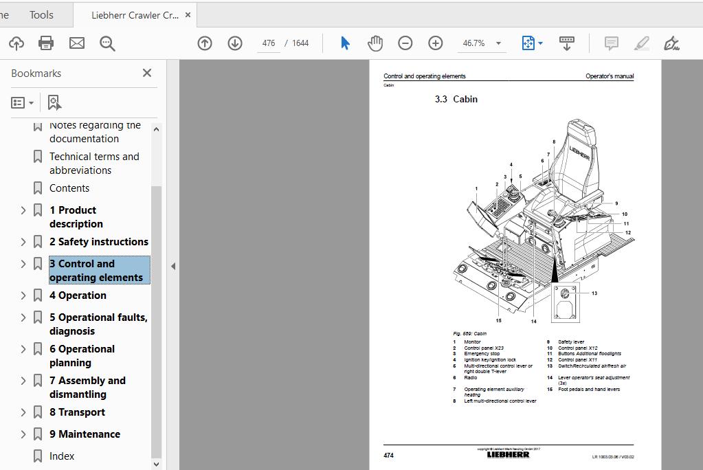Liebherr Crawler Crane LR 1160 134236 Operators Manual07 2017 2