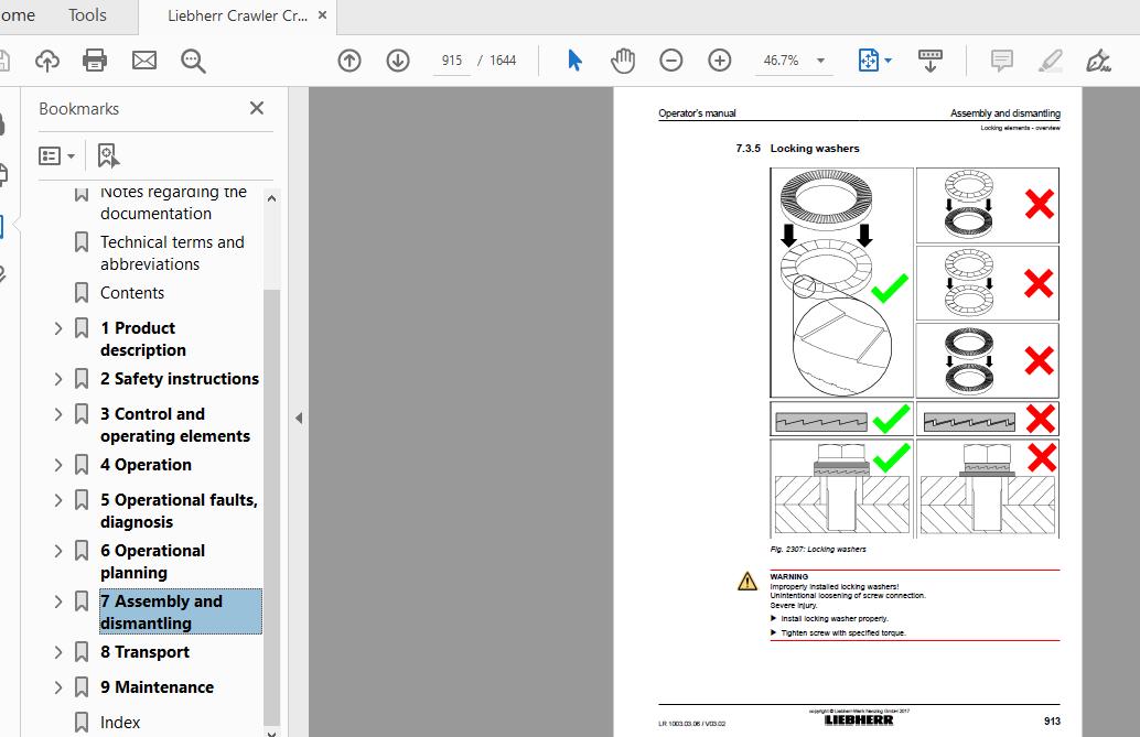 Liebherr Crawler Crane LR 1160 134236 Operators Manual07 2017 4