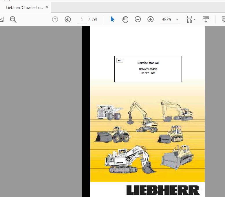 Liebherr Crawler Loader LR622 LR632 Service Manual 1