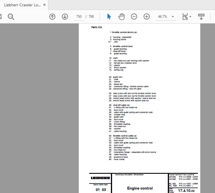 Liebherr Crawler Loader LR622 LR632 Service Manual 4