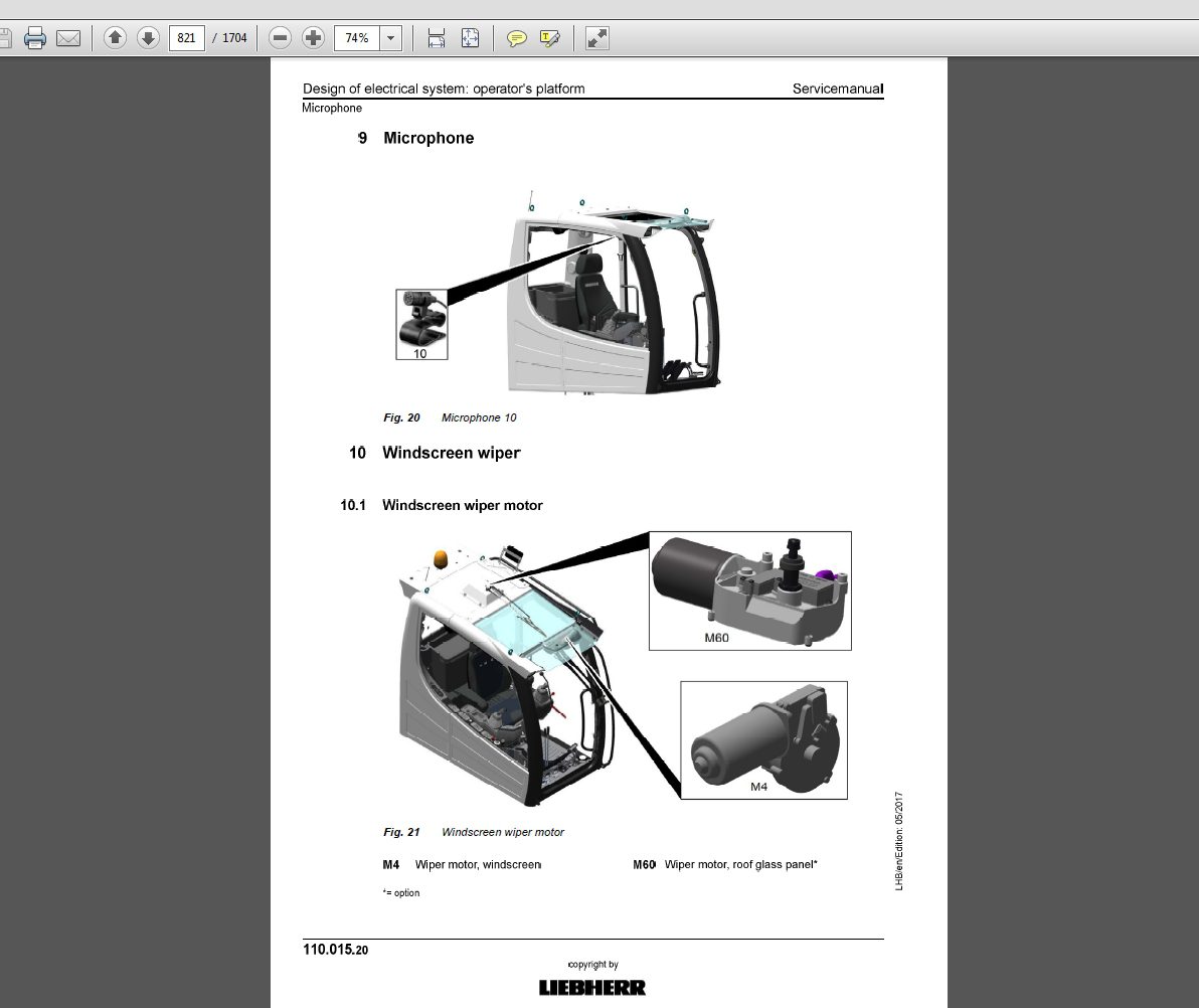 Liebherr Hydraulic Excavator LH 110M 1227 LH 110C 1228 Tier 4F Service Manual 12224829 2