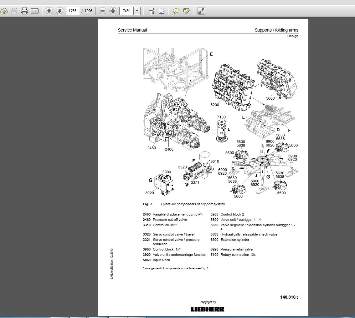 Liebherr Hydraulic Excavator LH 120M C Service Manual 11101175 4
