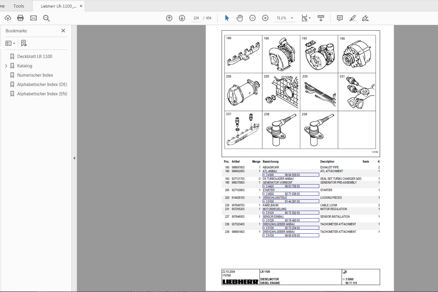 Liebherr LR 1100 133 042 Part Catalog DE 4