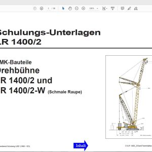 Liebherr LR 1400 2 BMK Training Documentation Outline of Components With Identification De 1