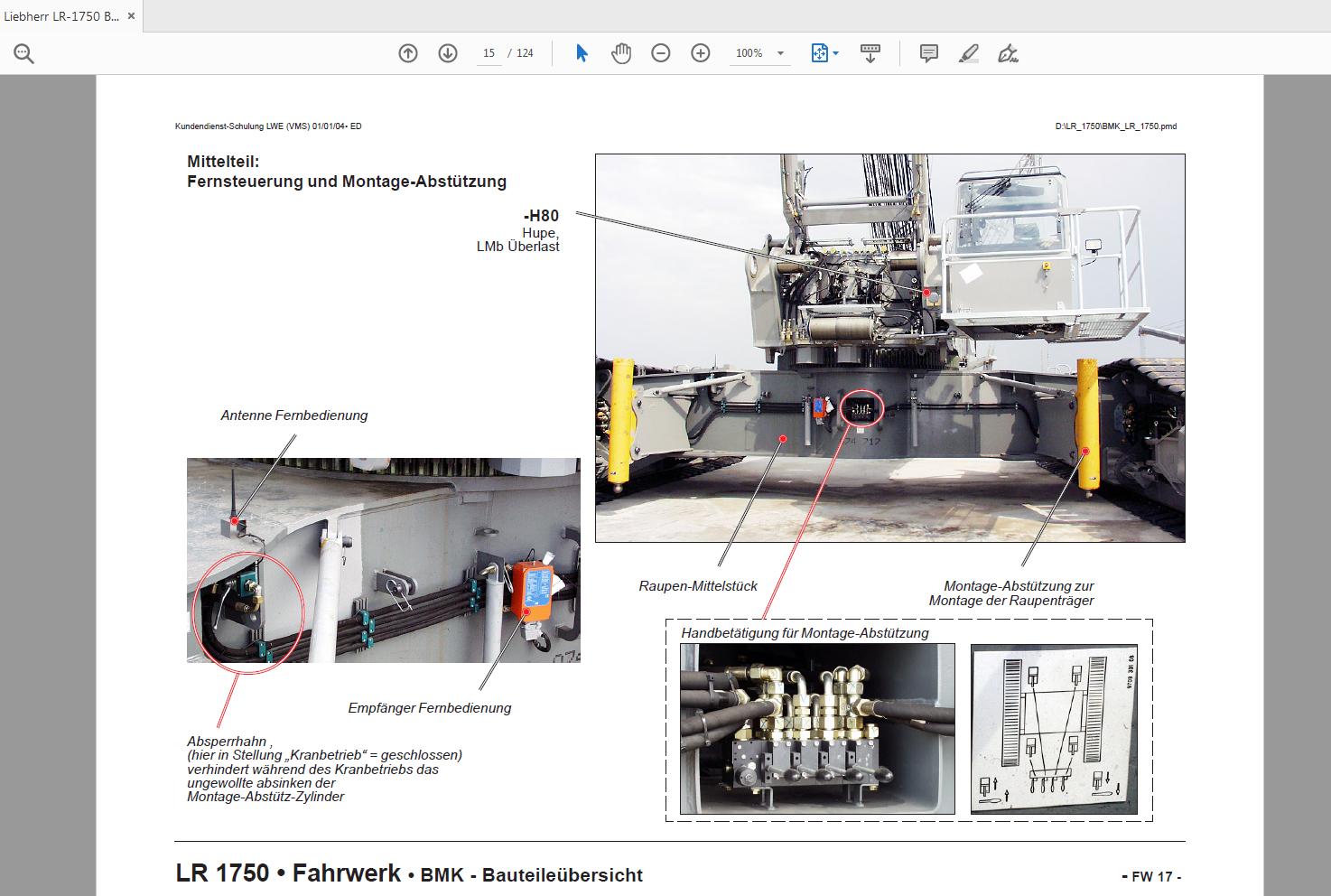 Liebherr LR 1750 BMK Training Documentation Outline of Components With Identification De 3