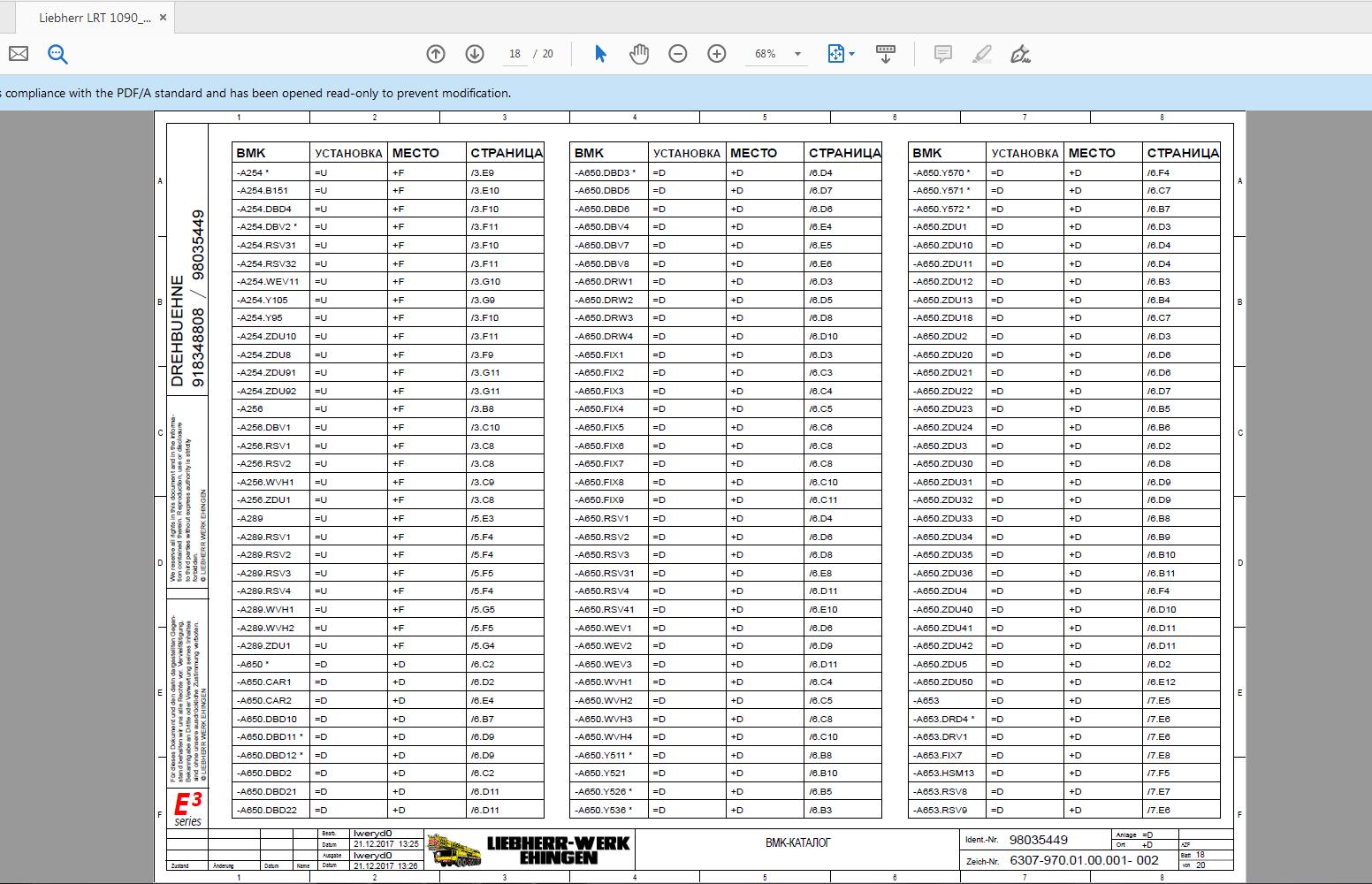 Liebherr LRT 1090 1100 2.1 Wiring Diagram RU 4