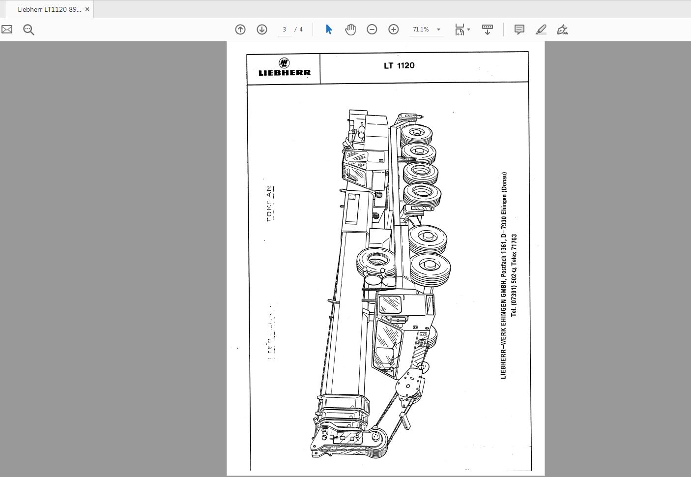 Liebherr LT 1120 899601108 Service Manual Deutsch 1
