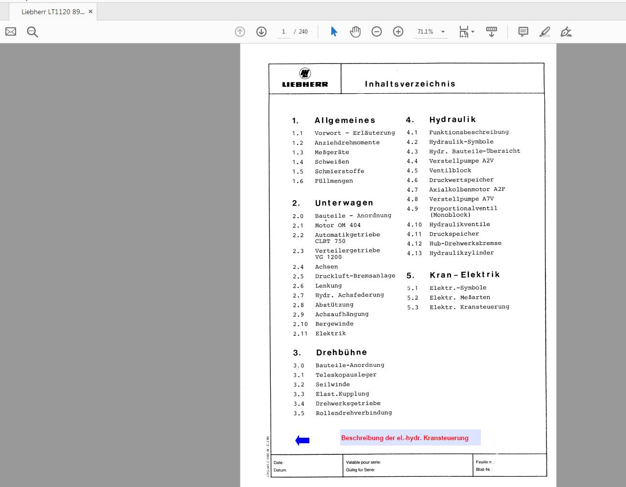 Liebherr LT 1120 899601108 Service Manual Deutsch 2