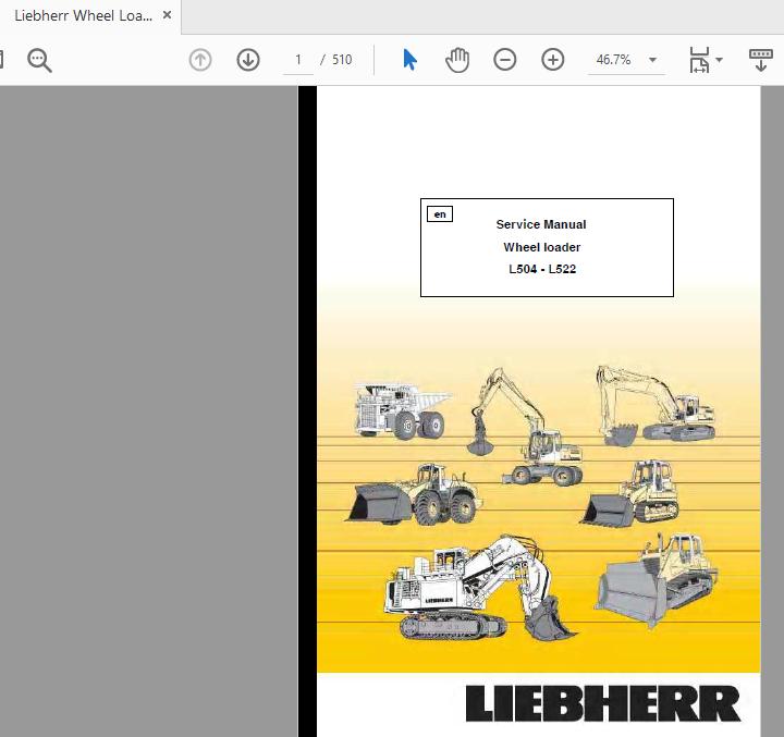 Liebherr Wheel Loader L504 L522 Service Manual 1