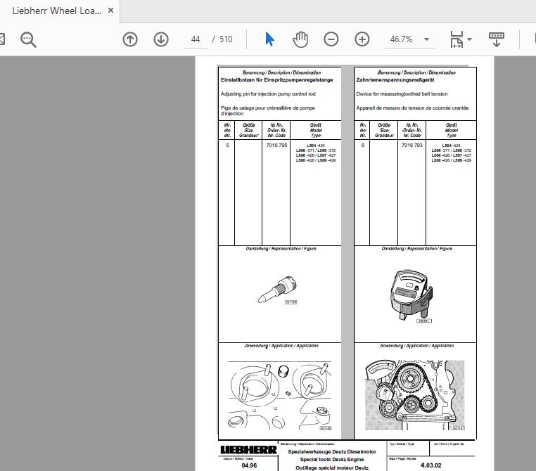 Liebherr Wheel Loader L504 L522 Service Manual 2