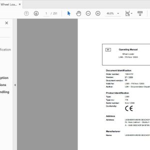 Liebherr Wheel Loader L506 776 12800 Operation Manual 1