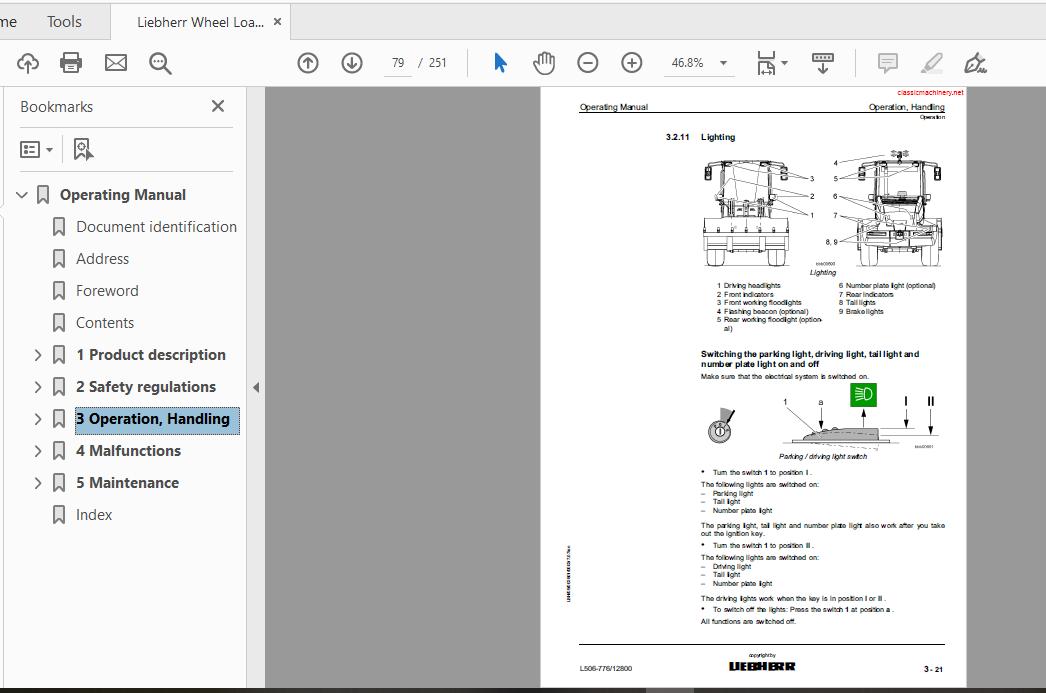 Liebherr Wheel Loader L506 776 12800 Operation Manual 3