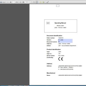 Liebherr Wheel Loader L506 776 from 12800 Operating Manual 07 2009 1