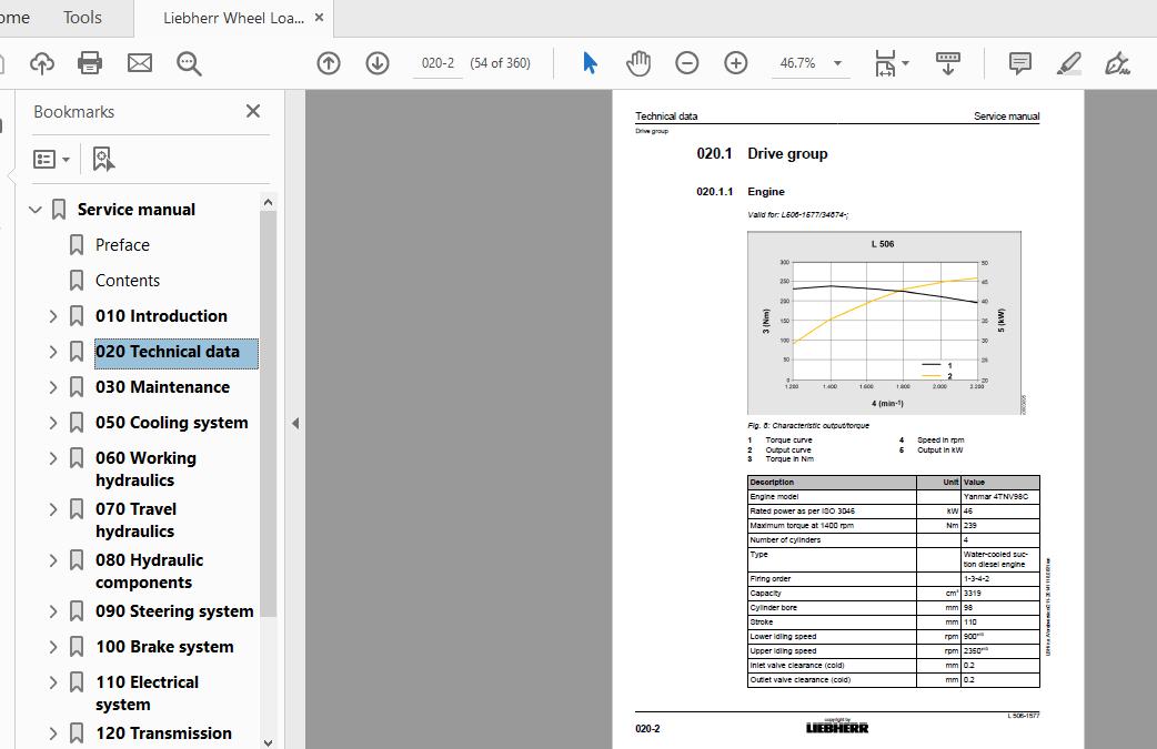 Liebherr Wheel Loader L507 1577 Service Manual 2