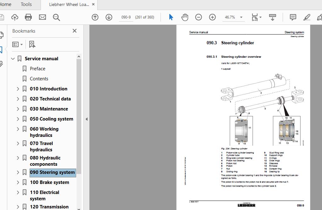 Liebherr Wheel Loader L507 1577 Service Manual 4