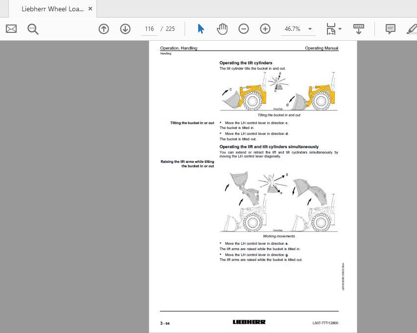 Liebherr Wheel Loader L507 777 from 12800 Operation Manual 4