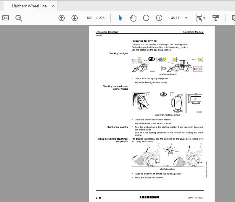 Liebherr Wheel Loader L508 778 from12800 Operation Manual 4
