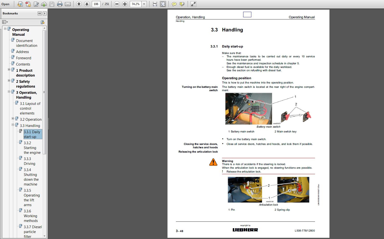Liebherr Wheel Loader L508 778 from 12800 Operating Manual 07 2009 2