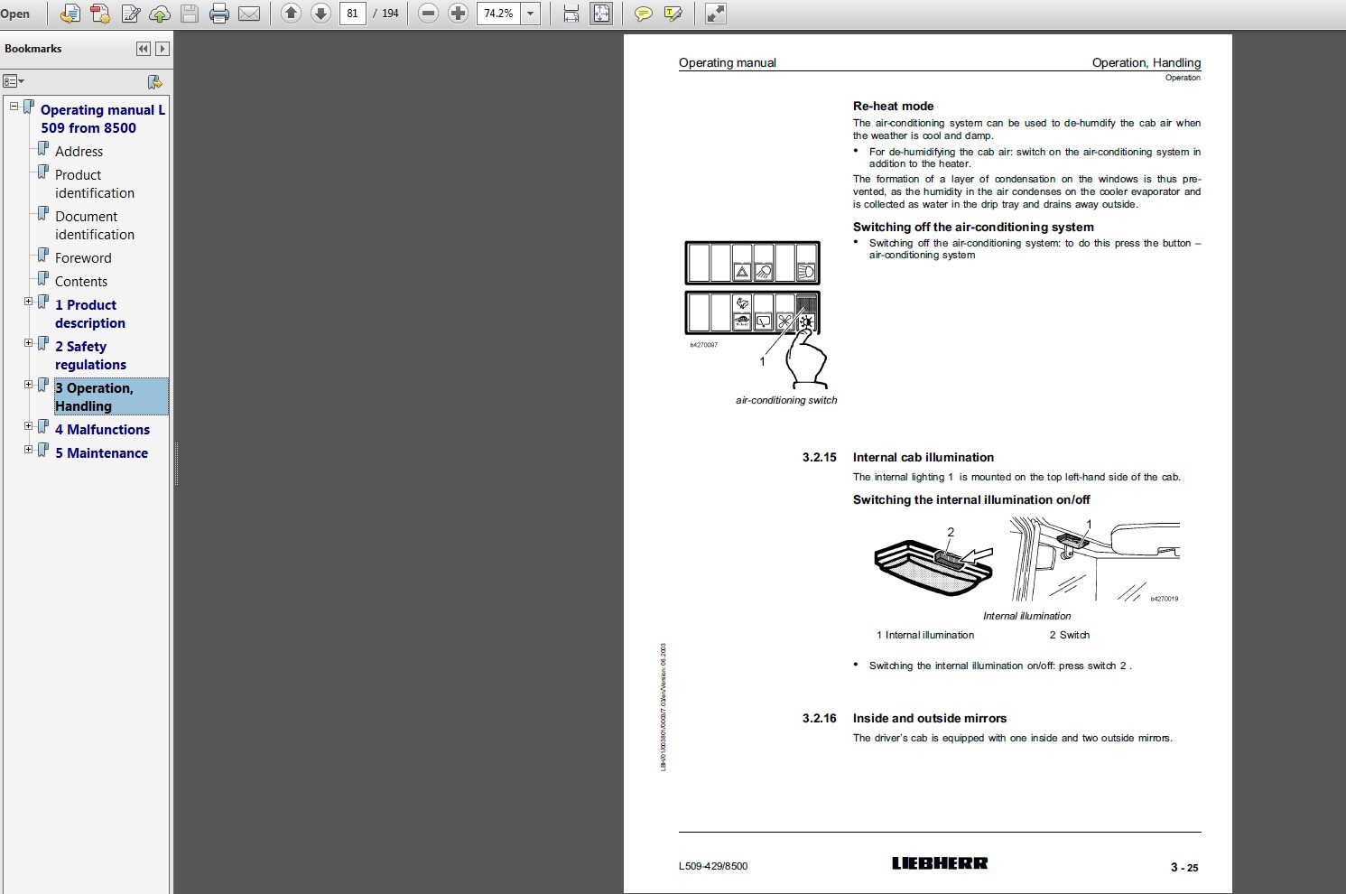 Liebherr Wheel Loader L509 Stereo 4298500 Operating Manual 06 2003 3