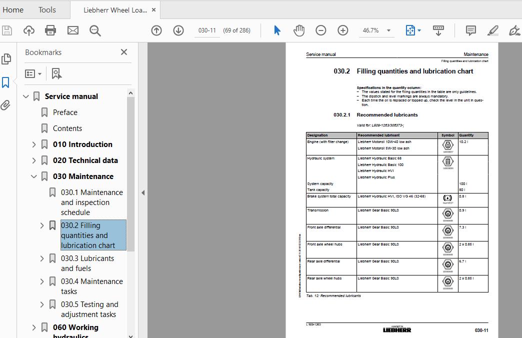 Liebherr Wheel Loader L509 1263 en Service Manual 2