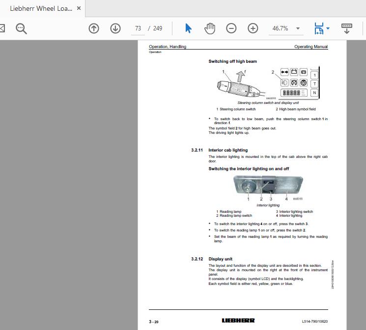 Liebherr Wheel Loader L514 790 from 10620 Operation Manual 3
