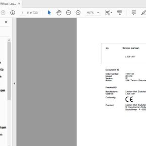 Liebherr Wheel Loader L528 1267 en Service Manual 1