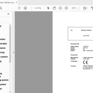 Liebherr Wheel Loader L542 1269 Service Manual 1