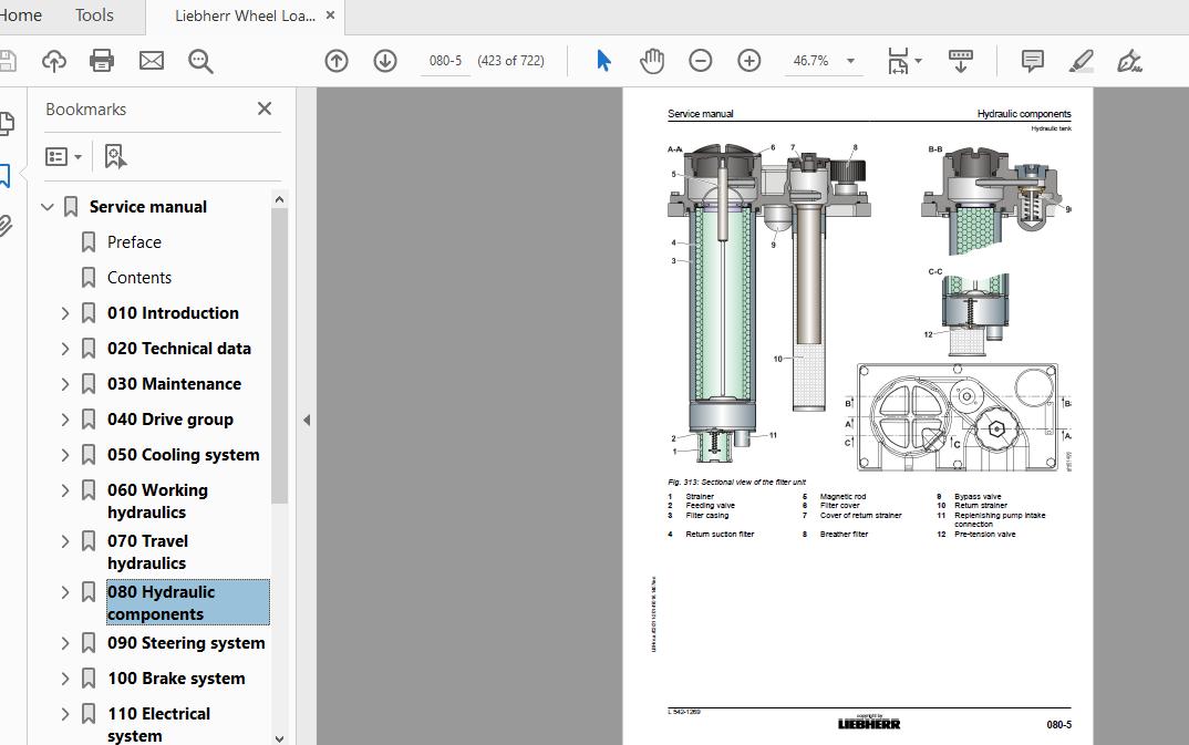 Liebherr Wheel Loader L542 1269 Service Manual 3