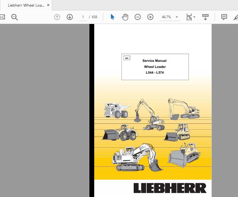 Liebherr Wheel Loader L544 L574 Service Manual 1
