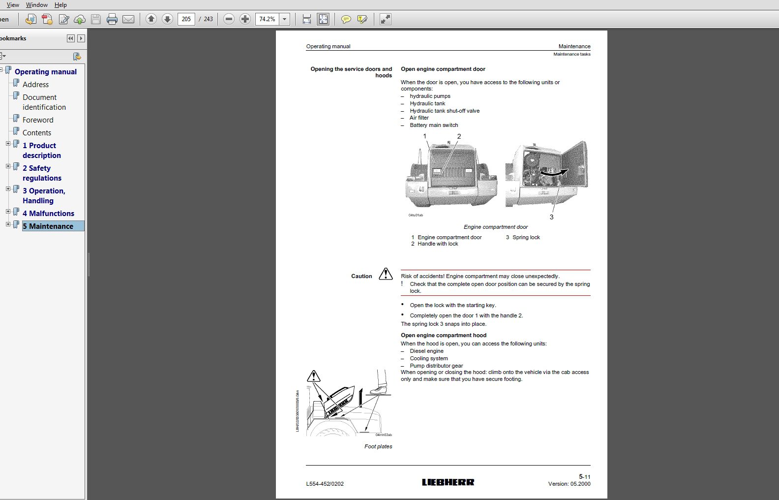 Liebherr Wheel Loader L554 4520202 Operating Manual 05 2000 4